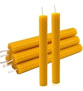 DEYBBY Handmade Beeswax Taper Candles, Dripless Wax Candles, Hand-Rolled Honeycomb Candles for Di...