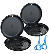 BVN Retainer Case, with 2 Pcs Aligner Removal Tool, 2 Pcs Mouth Guard Case, Black Denture Case, M...