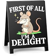 Funny Office Desk Decor Humorous Decorative Desk Sign First Of All I'm A Delight Modern Minimalis...