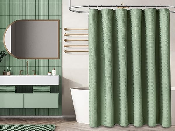sage green shower curtain