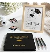 2026 Graduation Decorations - 30 Pages Graduation Guest Book with Photo Sign and 3 Markers - Clas...