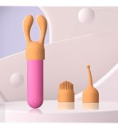 Personal 4-in-1 Mini Massager - Powerful Multi Speed Vibration Wand - Handheld Quiet & Waterproof...