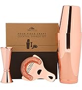 A Bar Above Copper Cocktail Shaker Set – 4-Piece Copper Bar Set for Business or Home Bar – Includ...