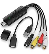 VHS to Digital Converter,RCA to USB Audio Video Converter,USB 2.0 Video Capture Card,Convert VHS ...