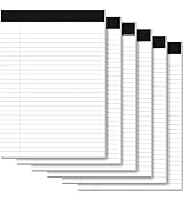 Legal Pads 8.5 x 11, Writing Paper Tablets 8-1/2 x 11, 6 Pack White Note Pads 8.5 x 11 for Office...