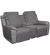 Easy-Going Loveseat Recliner Cover with Console, Reversible Couch Cover for Living Room, Split So...