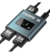 4K 120Hz HDMI Switch, 8K 60Hz HDMI 2.1 Bi-Directional 2-in-1/1-in-2 Switcher Splitter, Aluminum A...