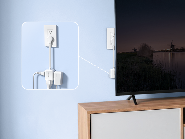 flat outlet behind desk