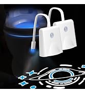 LAVAED 2 Pack Toilet Nights Lights 16 Color Changing,Motion Sensor Activated LED Projection Night...