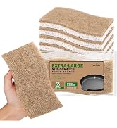 AIDEA XL Scrub Sponges Non-Scratch, 6Count, Large Natural Sponge for Non Stick Cookware, Sponges ...