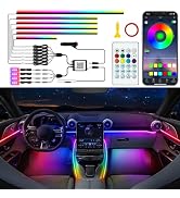Jushope Car LED Strip Lights, Interior Acrylic LED Lights for Car with Dynamic Rainbow Dream Colo...