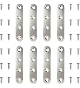 8 Pack 3 Inch Stainless Steel Straight Mending Plates - Heavy Duty Rust-Resistant Repair Brackets...
