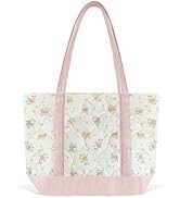 Sunwel Fashion Women Top Zipper Large Floral Quilted Tote Bag for Work Travel Gym Shopping