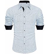 J.VER Men's Printed Dress Shirts Casual Long Sleeve Stylish Button Down Shirt