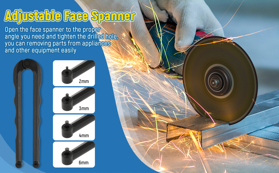 Adjustable Face Spanner Wrench Pin