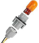 KoiLuvGo 1Set Turn Signal Light Bulb Socket Wiring Harness Set, Car Lighting Bulb, Amber Dual Fil...