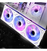 AsiaHorse Dawn Pro 120mm Case Fan, ARGB PWM 1850RPM / 68CFM Airflow, Forward & Reverse Blade Desi...