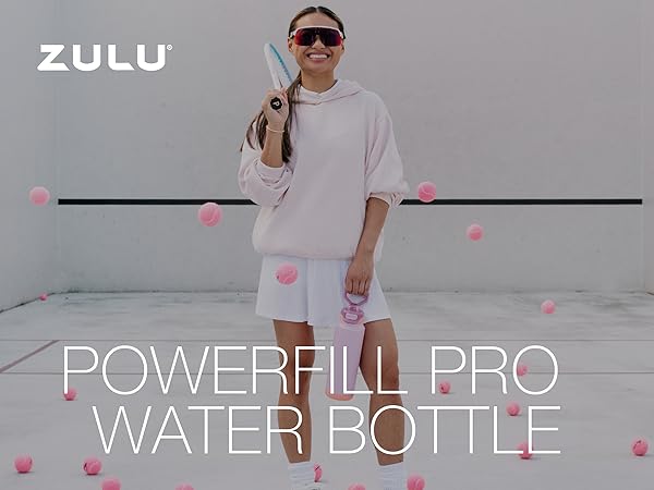 zulu powerfill insulated water bottle with chug and sip straw lid