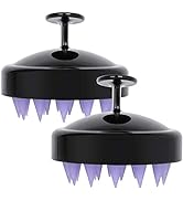 2pcs Silicone Shampoo Brush Scalp Exfoliator Brush for Scalp Scrubber Dandruff Remove, Black