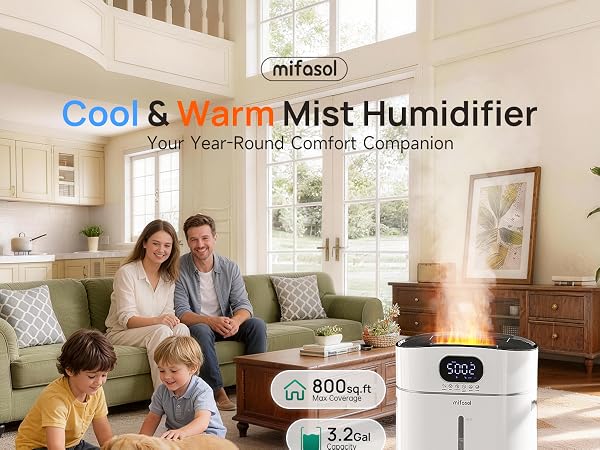 Mifasol Humidifier Large Room Warm and Cool Mist