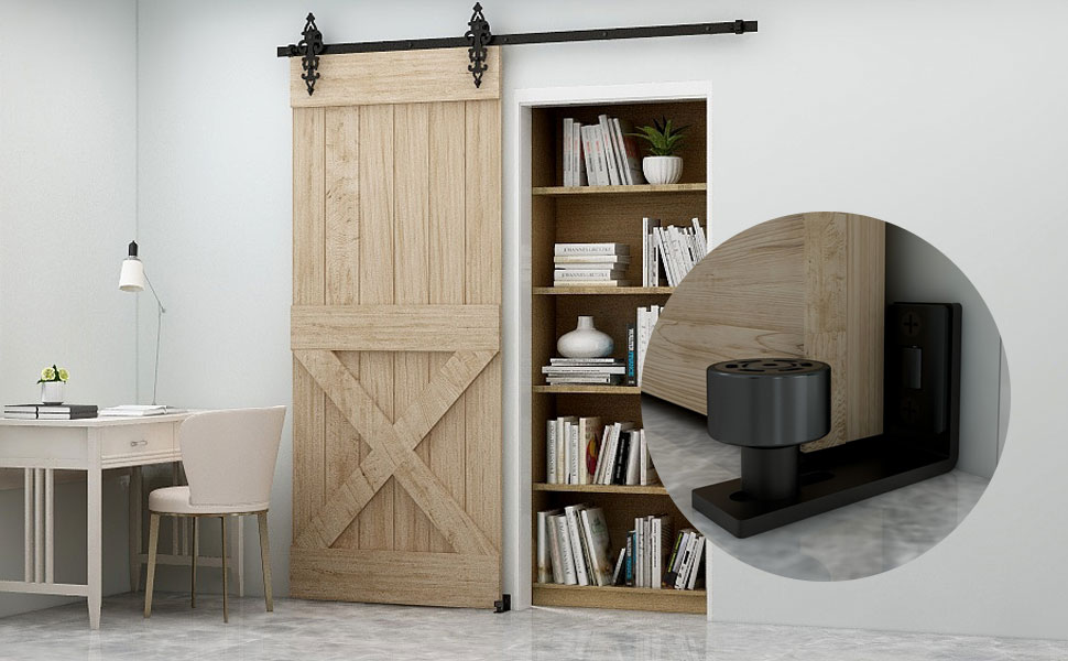 Sliding Barn Door Floor Guide for Bottom Adjustable Roller Wall Mount Flush Flat Bottom