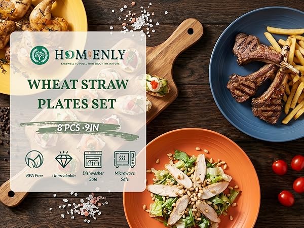 plate set plastic plates reusable deep plates kitchen plates kids plates dessert plates lunch plates