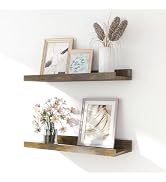 Solrot Floating Shelves for Wall Decor, Wall Mounted Wood Storage Shelf for Bedroom, Living Room,...