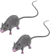 WsjiaboFux 2Pcs Lifelike Fake Mouse Realistic Mice, Spooky Rat, Halloween Prank, Rubber Rat with ...