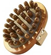 Wooden Meridian Massage Brush with Printed Usage Guide, Gentle Lymphatic Drainage Body & Scalp Br...