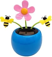 Blue Car Dashboard Decoration | Flower Car Decoration | Solar Dashboard, Solar Powered Dancing Su...