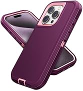 Jelanry Compatible with iPhone 15 Pro Max Case Heavy Duty Protective Rugged Phone Case, Full Body...
