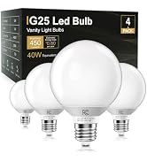 TJOY G25 LED Globe Light Bulbs, Vanity Light Bulb for Bathroom 40W Equivalent, 5000K Daylight Whi...