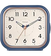 Tinload 4.3" Vintage Retro Analog Alarm Clock, Super Silent Non Ticking Clock with Manual Light, ...
