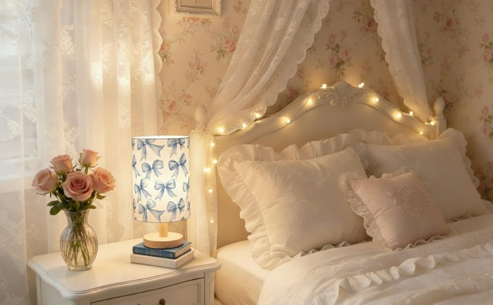 blue bow lamp