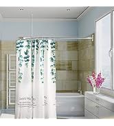Artiwell L Shaped Shower Curtain Rod, Bathroom Bathtub Corner Shower Curtain Rod with Ceiling Sup...