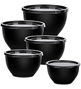 Greentainer 5-Piece Plastic Mixing Bowls with Lids Set for Kitchen, Nesting Bowls for Mixing, Bak...