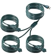 Outdoor Power Extension Cord Splitter Green - 1 to 3 Y-Splitter Extension Cord with Weatherproof ...