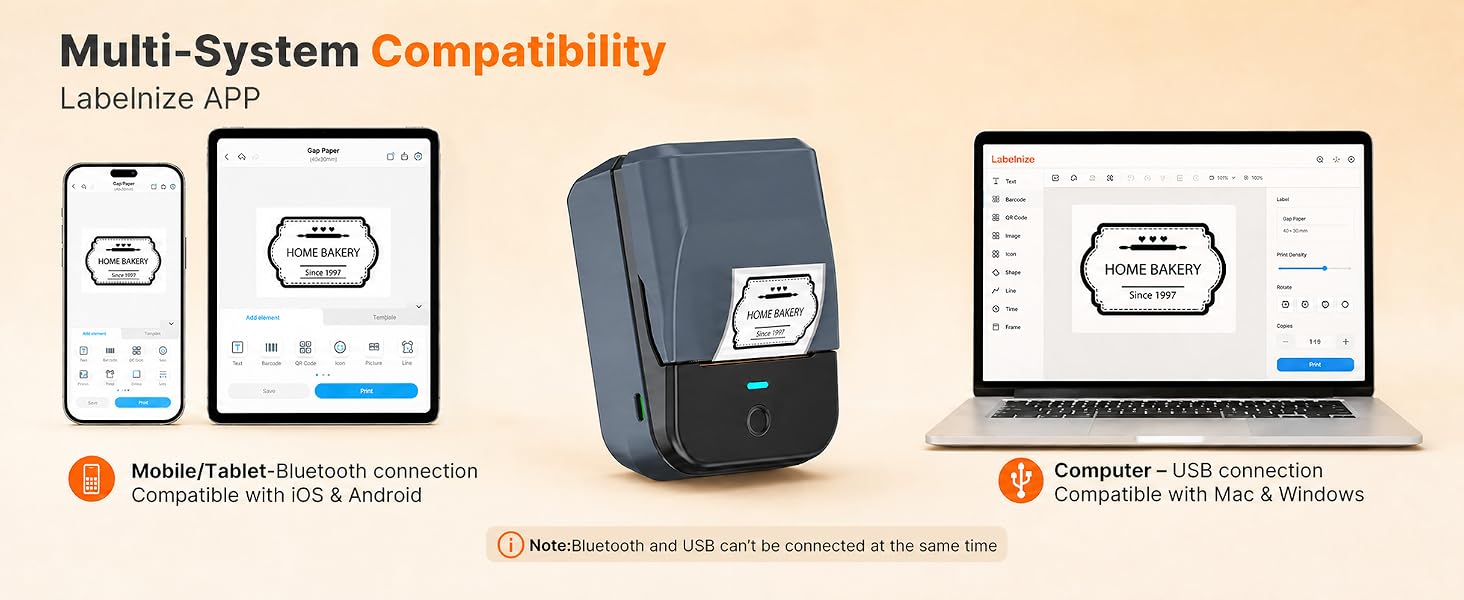 label maker machine with tape label printer thermal printer sticker printer thermal label printer