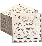BCCSNNM 100 Pcs Love is Brewing Cocktail Napkins | Coffee Disposable Paper Napkin for Bridal Show...