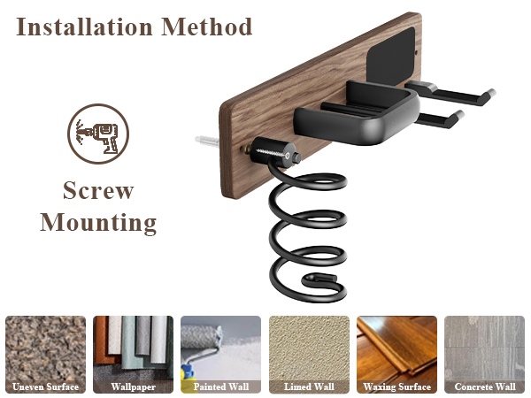 Walnut Hair Dryer Holder Curling Iron Holder Flat Iron