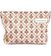 STARDW Aesthetic Floral Makeup Bag Cute Small Cosmetic Bags for Women Girls, Travel Toiletry Bag ...