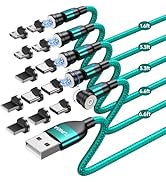Magnetic Charging Cable (4Pack, 3.3ft/3.3ft/6.6ft/6.6ft)/360°&180° Rotating Magnetic USB C Chargi...