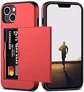 Nvollnoe for iPhone 13 Case with Card Holder Heavy Duty Protective Dual Layer Shockproof Hidden C...