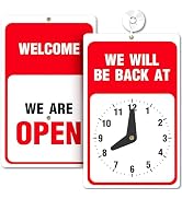 ASSURED SIGNS Will Return Sign With Clock - 9.25 x 5.75 Inch - Bright Red and White Colors - Incl...
