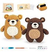 Crochet Kit for Beginners - Bear Crochet Kits, Beginner Crochet Kit for Adults, Crochet Animal Ki...