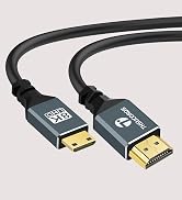 Thsucords 8K Mini HDMI to HDMI Cable 1.6FT, Flexible Thin & Slim 48Gbps HDMI to Mini HDMI 2.1 Cab...