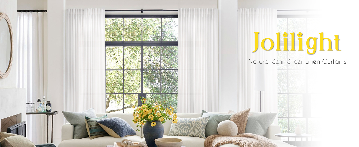 linen curtains living room