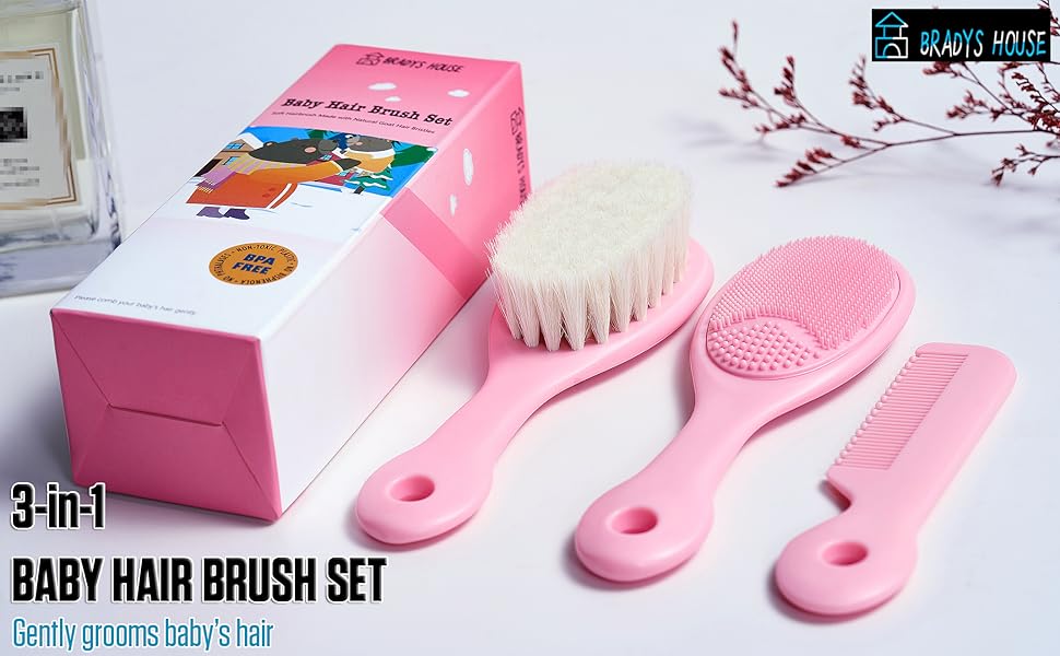 baby hair brush and comb set