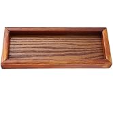 HAOHIZE Wooden Serving Tray, Rectangle Solid Wood Serving Platters Coffee Table Tray Wooden Tea T...