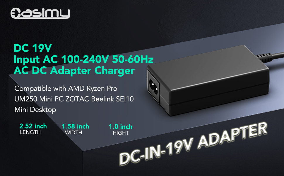 AC DC Adapter Charger for AMD Ryzen Pro UM250 Mini PC 19V